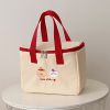 1pc Cartoon Cute Tote Bag; Insulated Lunch Bag; Lunch Box Bag - Bear Toast