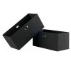 Torino 2-Pc Set Folding Fabric Baskets Black - 22222