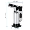 toCulinary Butane Torch Lighter Refillable Blow Torch Adjustable Flame Kitchen Cooking BBQ Torch (Gas Not Included) - Silver