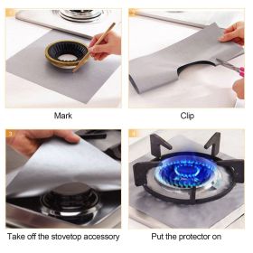 4-Pack Reusable Nonstick Stovetop Burner Protector Liner - Silver