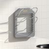 1pc Wall Mounted Pot Lid Rack; Free Punch Pot Cover Holder; Hanging Lid Organizer; Kitchen Accessories - White - Two-tier pot lid rack + rag rack