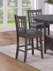 Contemporary Dining Room Counter Height 5pc Dining Set Round Table w Leaf And 4x Side Chairs Gray Finish Solid wood - as Pic