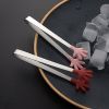 1pc Silicone Small Clip; Kitchen Tongs; Square Sugar Ice Cube Silicone Meal Clip; 0.98"x5.71" - Red
