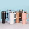 40oz Adventure Quencher Tumbler Thermos Vacuum Cups With Handle Stainless Steel Travel Water Cup Stay Ice Cold Car Coffee Mug - 1000-1500ml - 26