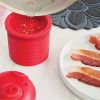 1pc, Cute Pig Silicone Grease Container with Filter Mesh - Perfect for Cooking Oil, Bacon Grease, and More - Kitchen Supplies - Red Bacon Grease Conta