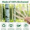 Lot Fancy 200 Count Disposable Wooden Cutlery Set, Biodegradable Utensils, 100 Forks, 50 Spoons, 50 Knives - Lot Fancy