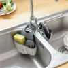 1 Pc Sink Sponge Rack; Sink Organizer Silicone Storage Box; Hangable Multifunctional Drainage Adjustable Shoulder Strap; Sponge Rack - Beige Color