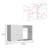 Alexandria 2 Piece Kitchen Set, Wall Cabinet + Utility Sink, White - as Pic