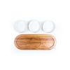 Acacia Wood Tray and Stoneware Bowl for Condiment