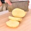 choWavy Cutter Stainless Steel Potato Chip Dough Vegetable Fruit Crinkle Wavy Knife Chopper Cutter