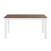 Cherry and White Finish 7pc Dining Set Table and 6 Side Chairs Set Double X-Back Design Wooden Casual Country Style Dining Room Furniture - as Pic