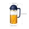 1pc 2-in-1 Oil Bottle Spray And Automatically Open Pour Olive Oil Gravy Boats Grill Sprayer Leak-proof Nozzle BBQ Kitchen Accessories - Blue