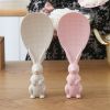 1pc Cute Rabbit Non-Stick Rice Scoop; Bunny Shape Standable Rice Scooper; Household Rice Cooker Rice Spoon; Cartoon Rice Spoon - Pink