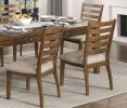 Cherry Finish Traditional Style 7pc Dining Set Drawers Table and 6x Side Chairs Ladder Back Design Wooden Furniture - as Pic