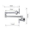 Pot Filler Faucet, Modern Brass Pot Filler Two-Attachment Wall Mount Folding Kitchen Pot Filler Swing Arm - as Pic