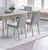 7pc Dining Set Natural Wood Grain Color Dining Table Rectangle Dining Table And Chairs Plush Comfort Fabric Dining Room Furniture - as Pic