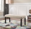 Amisos 6-Piece Dining Set, Hairpin Dining Table with 4 Chairs and Upholstery Bench, 3 Color Options - as Pic