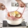 1pc Silicone Steamer Basket Air Holes Design With Feet And Handle For Pan Reusable Silicone Easy To Clean And Store Food Grade Material Steamer - Pink