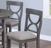 Counter Height Dining Table w Storage Shelve 4x Chairs Padded Seat Unique Design Back 5pc Dining Set Gray Color - as Pic