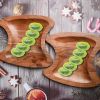 WILLART Wooden Serving Platter Tray Bowl for Serving Snacks Salad Fruits or Platters