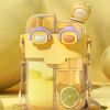 Cartoon Animal Decor Kawaii Water Bottle With Straw & Lips; Leakproof Creative Cute Water Bottle With Adjustable Strap And Stickers For Traveling - Re