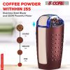 5 Core Coffee Grinder ‚ 85 Gram Or 3 Ounces / 12 Cup Capacity ‚ One-Touch Automatic Electric Bean Spice Grinding Machine ‚ 150W Copper Motor