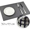 4 Pcs Non-slip Protection Table Mats Dining Placemats PVC Placemats Woven Placemats Coffee Shop Mats, Black and White - Default