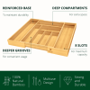 Royal Craft Wood Kitchen Drawer Organizer 6-8 Slot, Expandable Silverware Utensil Organizer Natural Bamboo