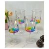 Rainbow Diamond Plastic Wine Glasses Set of 4 (16oz), BPA Free Acrylic Wine Glass Set, Unbreakable Red Wine Glasses, White Wine Glasses - as Pic