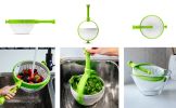 Spina | Easy-To-Use Salad Spinner | Non-Scratch, Nylon Spinning Colander | Lettuce Spinner | Colander with Collapsible Handle |  Green - Spinners-sala