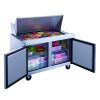 Dukers DSP48-12-S2 Commercial 2-Door Refrigerated Sandwich Salad Food Prep Table in Stainless Steel - stainless ateel - R290