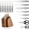 McCook MC20 17pcs Kitchen Knife Set with Block Cutlery Knife Block Set Stainless Steel - McCook