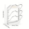 1pc Wall Mounted Pot Lid Rack; Free Punch Pot Cover Holder; Hanging Lid Organizer; Kitchen Accessories - White - Two-tier pot lid rack + rag rack