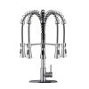 Commercial Modern Single Handle Spring High Arc Kitchen Faucet Brushed Nickel - as Pic