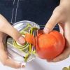 1pc 3-in-1 Fruit Vegetable Peeler Stainless Steel Shredder Scraper For Potato Carrot Apple Veggie Kitchen Supplies - Red