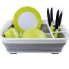 Dish Drying Rack; Foldable Dish Rack For Kitchen Counter; Large Dish Drainers Utensil Holder For Soup Bowls; Dinner Plates - Grey White Drying Rack