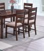 Contemporary Antique Cherry 7pc Dining Set Table And 6x Side Chairs Melamine Table Top Fabric Cushion Seats Chairs Solid wood Dining Room Furniture -