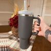 1200ml Stainless Steel Mug Coffee Cup Thermal Travel Car Auto Mugs Thermos 40 Oz Tumbler with Handle Straw Cup Drinkware New In - G - 1200ml