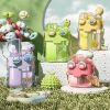 Cartoon Animal Decor Kawaii Water Bottle With Straw & Lips; Leakproof Creative Cute Water Bottle With Adjustable Strap And Stickers For Traveling - Ye