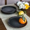 16-Piece Burns Speckled Stoneware Dinnerware Set, Black