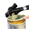 1pc Quick and Easy Stainless Steel Can Opener - Multifunctional Kitchen Gadget for Effortless Opening of Cans - Black