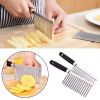 choWavy Cutter Stainless Steel Potato Chip Dough Vegetable Fruit Crinkle Wavy Knife Chopper Cutter