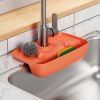 1pc Splash Guard For Sink Faucet; 10.63"x5.51"; Faucet Drain Rack; Super Absorbent Fast Drying Mat Sink Gadgets; Drip Catcher For Kitchen - Orange