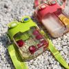 Cartoon Animal Decor Kawaii Water Bottle With Straw & Lips; Leakproof Creative Cute Water Bottle With Adjustable Strap And Stickers For Traveling - Ye
