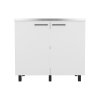 Alexandria 2 Piece Kitchen Set, Wall Cabinet + Utility Sink, White - as Pic