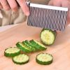 choWavy Cutter Stainless Steel Potato Chip Dough Vegetable Fruit Crinkle Wavy Knife Chopper Cutter