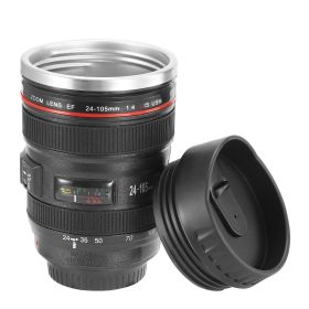 Camera Lens Coffee Mug Cup 13.6oz Food-Grade Stainless Steel Travel Photography Insulated Mug for All Ages - black