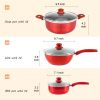 6pcs cookware set is a perfect starter kit - Red