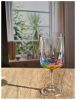 Rainbow Diamond Plastic Wine Glasses Set of 4 (16oz), BPA Free Acrylic Wine Glass Set, Unbreakable Red Wine Glasses, White Wine Glasses - as Pic