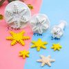 2 Sets Snowflake Shape Cookie Cutters Decorating Fondant Embossing Tool Snowflake Plunger Cake Cutter DIY Mold - Default